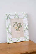 Load image into Gallery viewer, Bespoke Botanical | Antique Botanical Book Plate of White Roses in Hand Painted Frame
