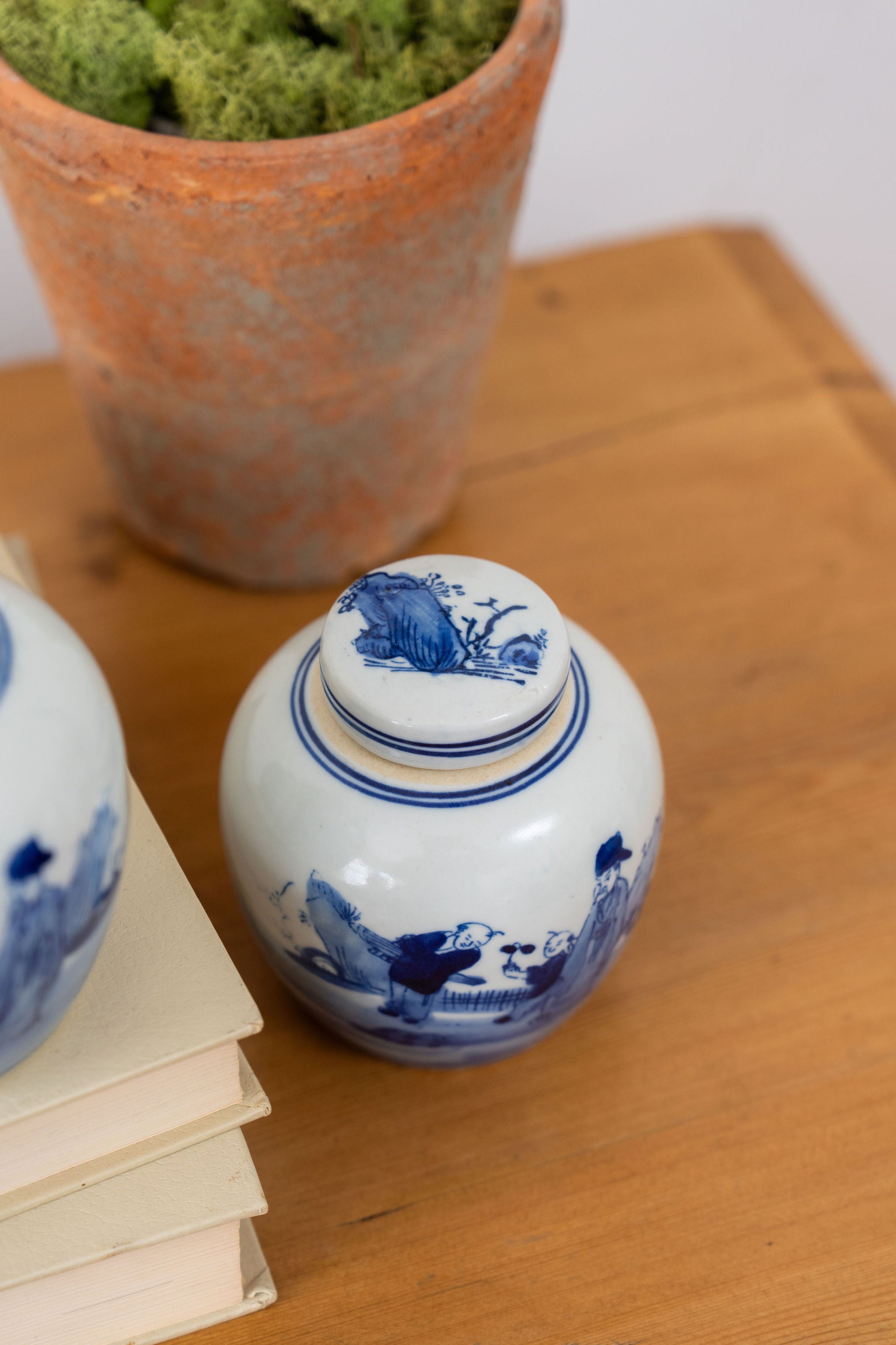 Petite Ginger Jar with Asian Scene