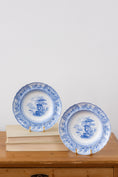 Load image into Gallery viewer, Blue + White Antique Staffordshire Shallow Pasta Bowl/Plate With Scalloped Rim + Urn Motif
