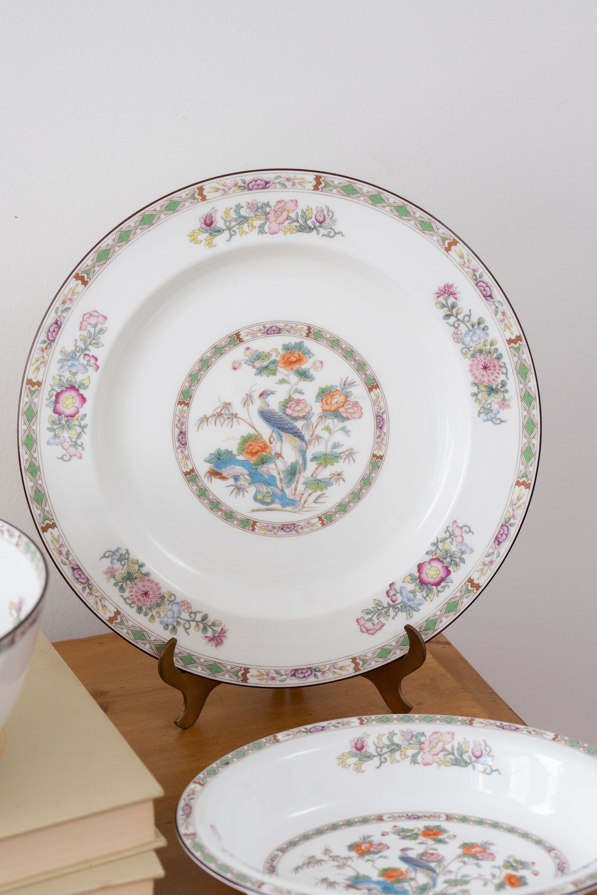 Wedgwood Bone China Kutani Crane Large Round Platter | 13.5” | Mint Condition