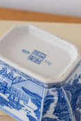 Load image into Gallery viewer, Vintage Hand Painted Chinese Blue + White Pagoda Bowl / Centerpiece
