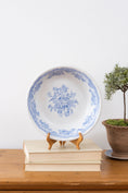 Load image into Gallery viewer, Antique Pale Blue + White Asiatic Pheasants Large Bowl with Beaded Edge
