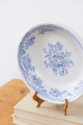 Load image into Gallery viewer, Antique Pale Blue + White Asiatic Pheasants Large Bowl with Beaded Edge
