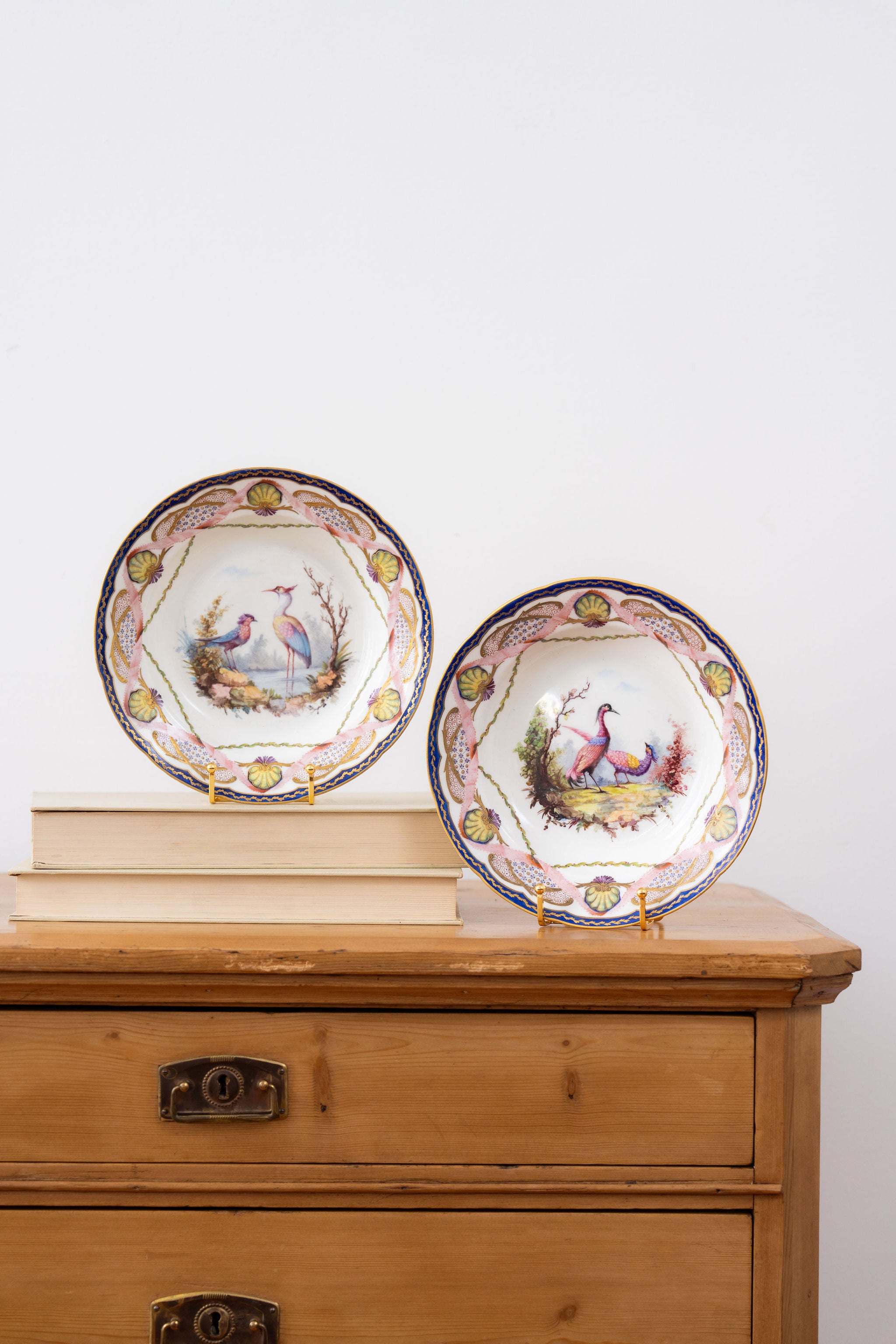 PAIR of 18th Century French Sèvres Hand Painted Bowls