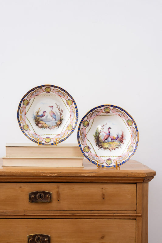 PAIR of 18th Century French Sèvres Hand Painted Bowls