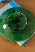 Load image into Gallery viewer, Antique Green Majolica Leaf Pattern 8.5” Plate
