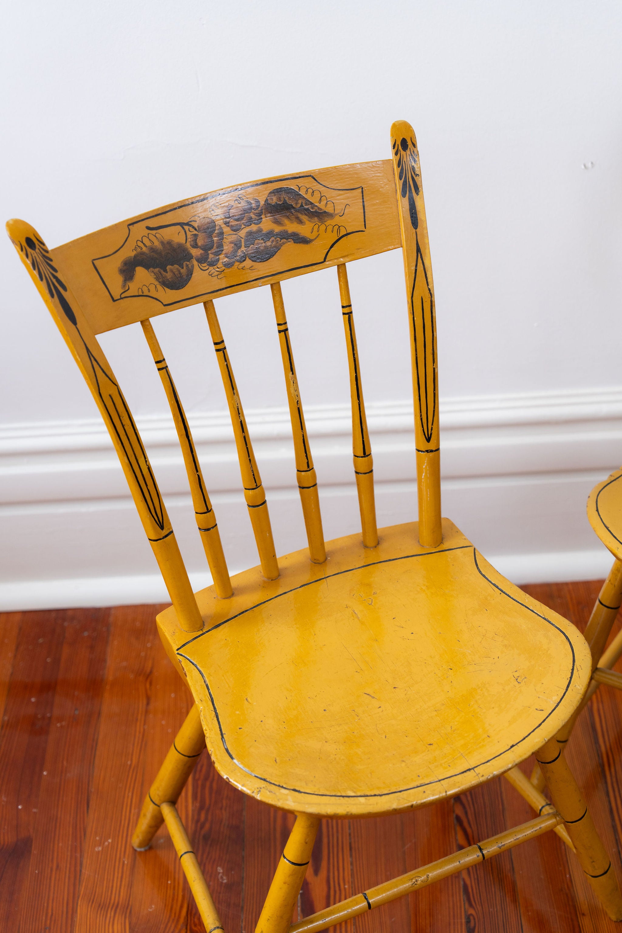 Antique Mustard Hitchcock Style Chair