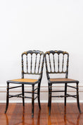 Load image into Gallery viewer, Napoleon III Caned Chair in Turned + Blackened Wood
