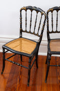 Load image into Gallery viewer, Napoleon III Caned Chair in Turned + Blackened Wood
