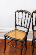 Load image into Gallery viewer, Napoleon III Caned Chair in Turned + Blackened Wood
