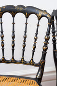 Load image into Gallery viewer, Napoleon III Caned Chair in Turned + Blackened Wood
