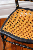 Load image into Gallery viewer, Napoleon III Caned Chair in Turned + Blackened Wood

