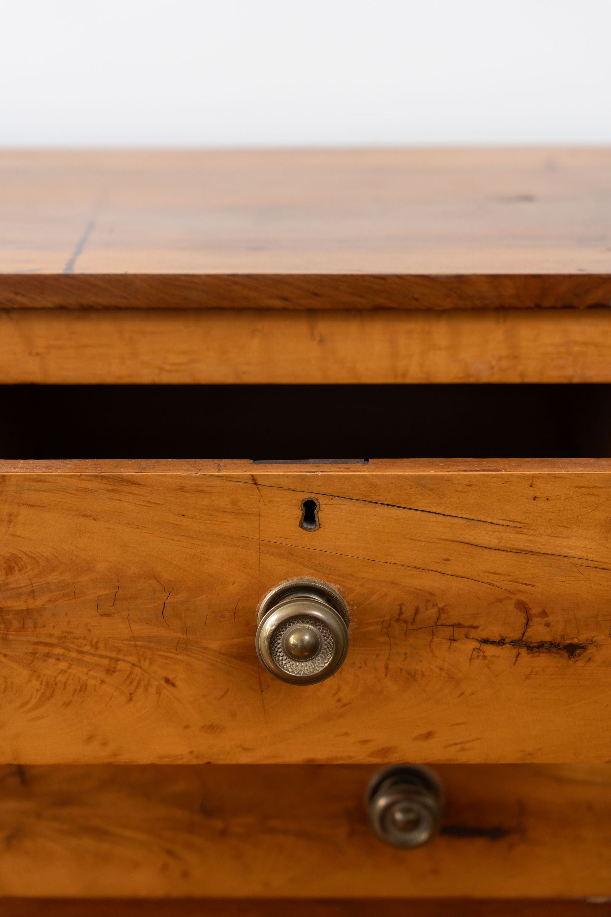 Antique Tiger + Birdseye Maple 5-Drawer Chest