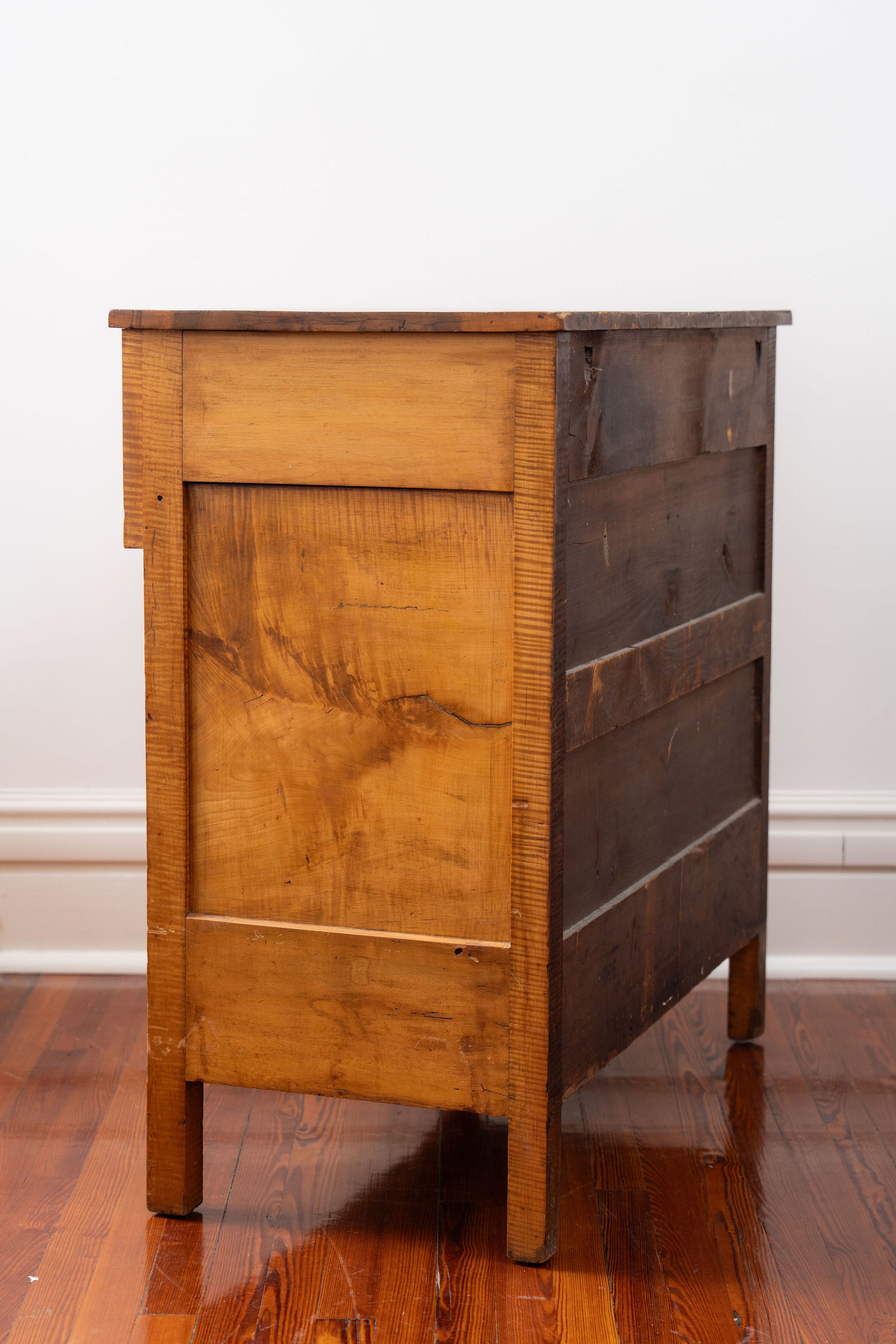 Antique Tiger + Birdseye Maple 5-Drawer Chest