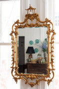 Load image into Gallery viewer, Vintage Beveled Mirror with Gold Chinese Pagoda Frame
