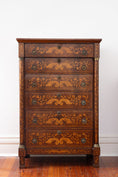 Load image into Gallery viewer, Antique Dutch Marquetry Chest Drawers Tall Boy Inlay (c. 1820)
