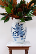 Load image into Gallery viewer, Hand Painted Blue + White Floral Large Vase
