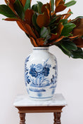 Load image into Gallery viewer, Hand Painted Blue + White Floral Large Vase

