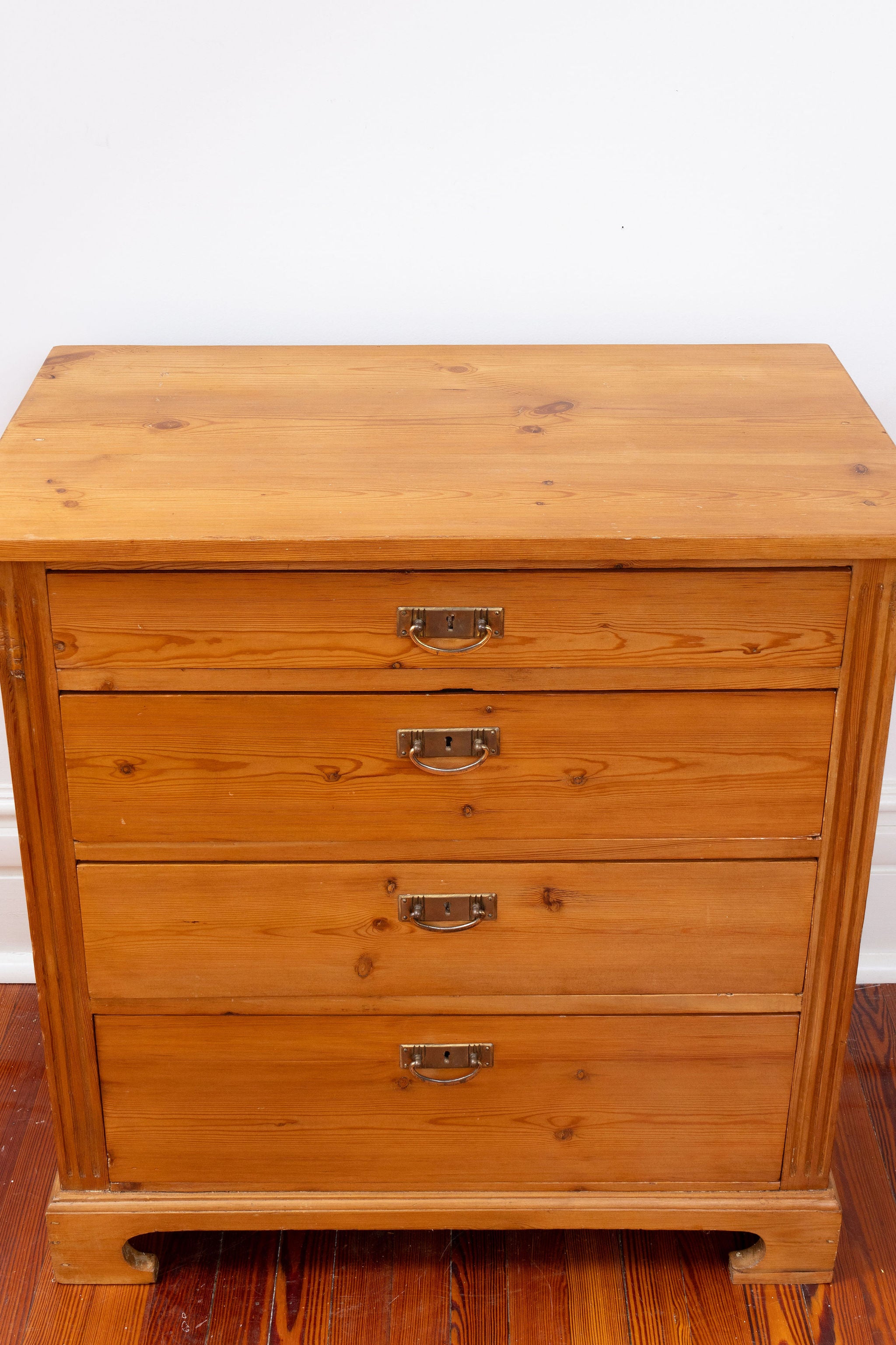 19th Century European Pine 4- Drawer Chest