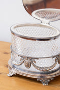 Load image into Gallery viewer, English Silverplate & Cut Crystal Biscuit Jar
