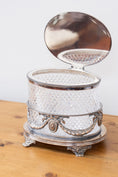 Load image into Gallery viewer, English Silverplate & Cut Crystal Biscuit Jar
