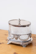 Load image into Gallery viewer, English Silverplate & Cut Crystal Biscuit Jar
