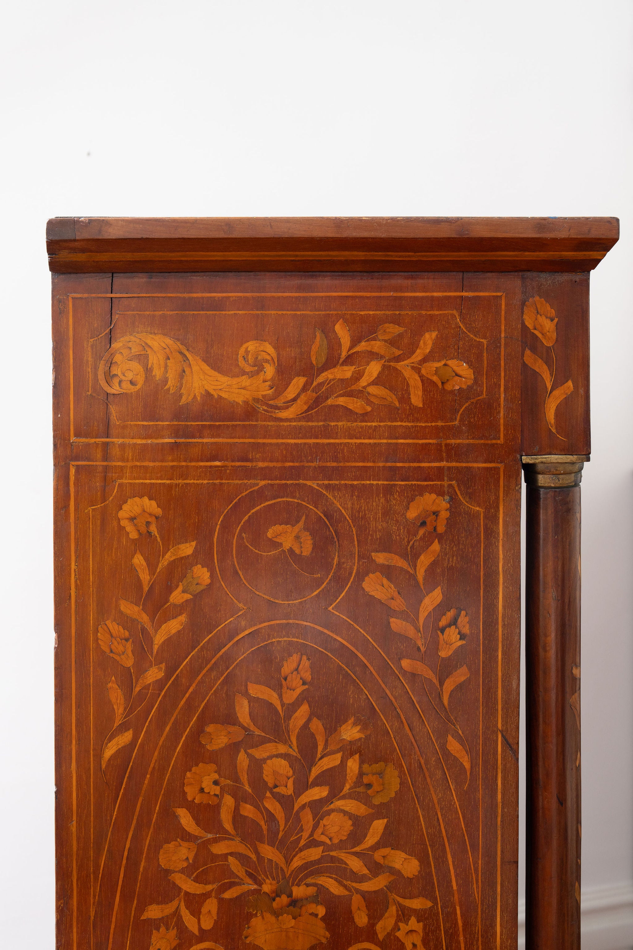 Antique Dutch Marquetry Chest Drawers Tall Boy Inlay (c. 1820)