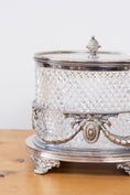 Load image into Gallery viewer, English Silverplate & Cut Crystal Biscuit Jar
