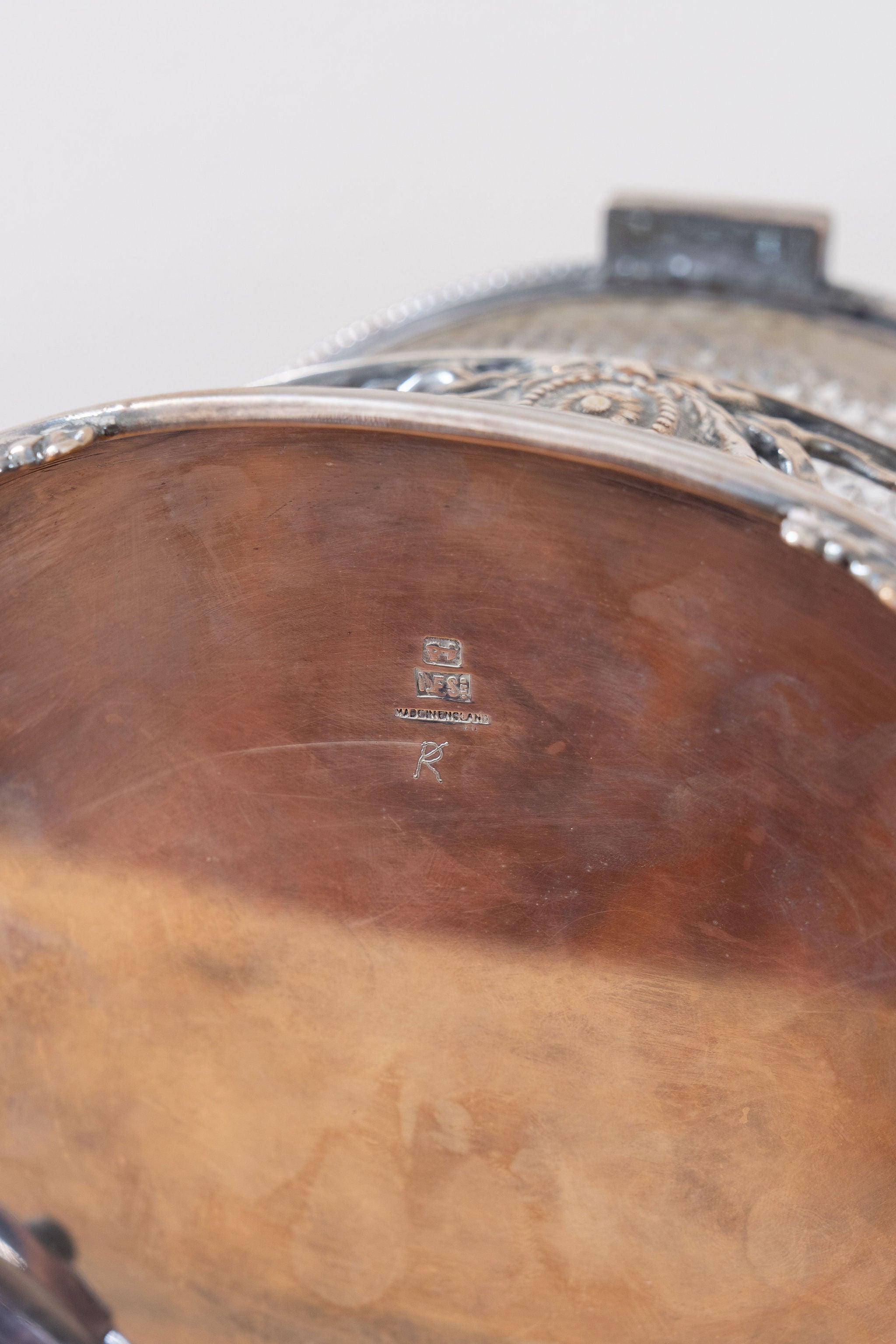 English Silverplate & Cut Crystal Biscuit Jar