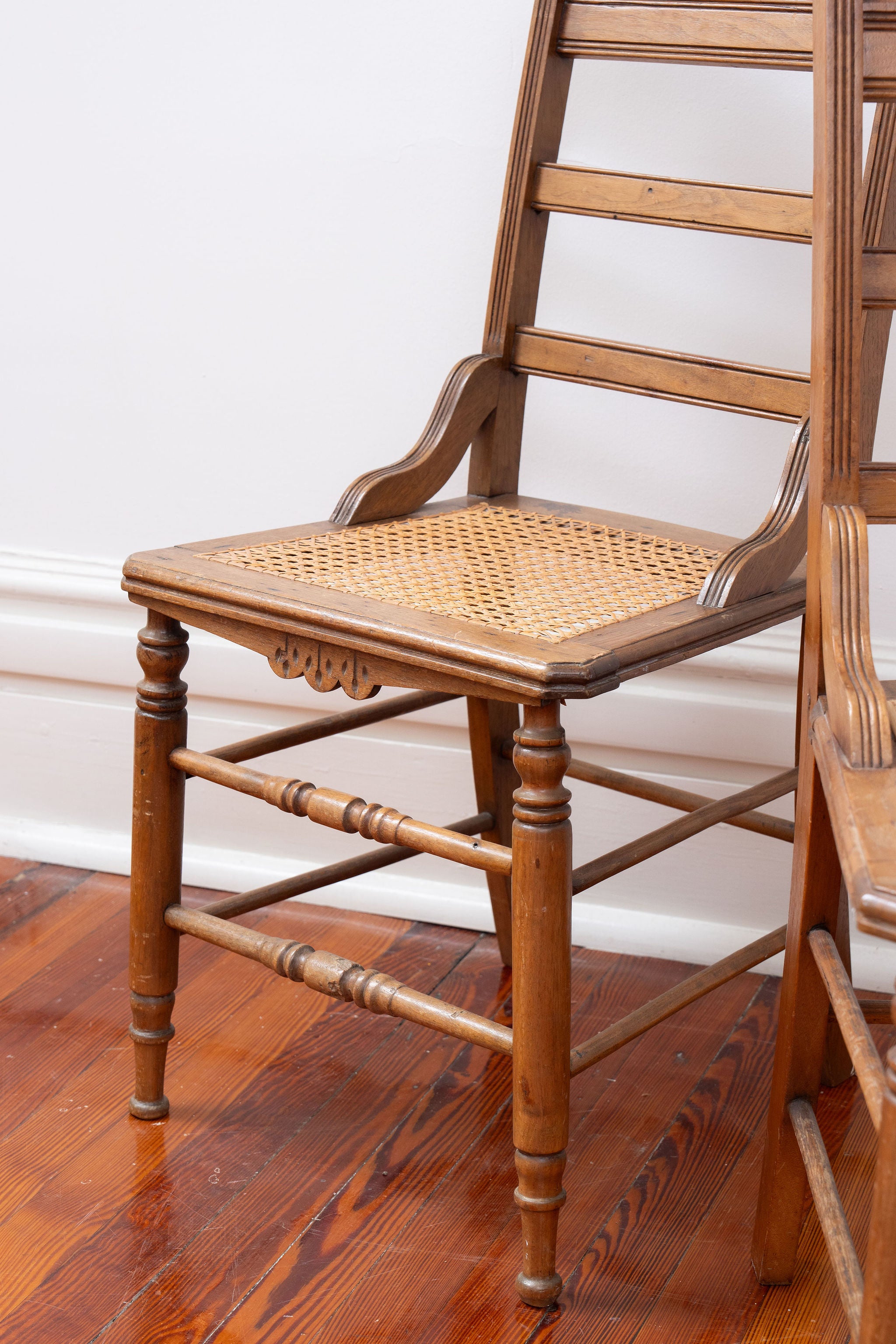 Vintage Cane Seat Chair (Pair)