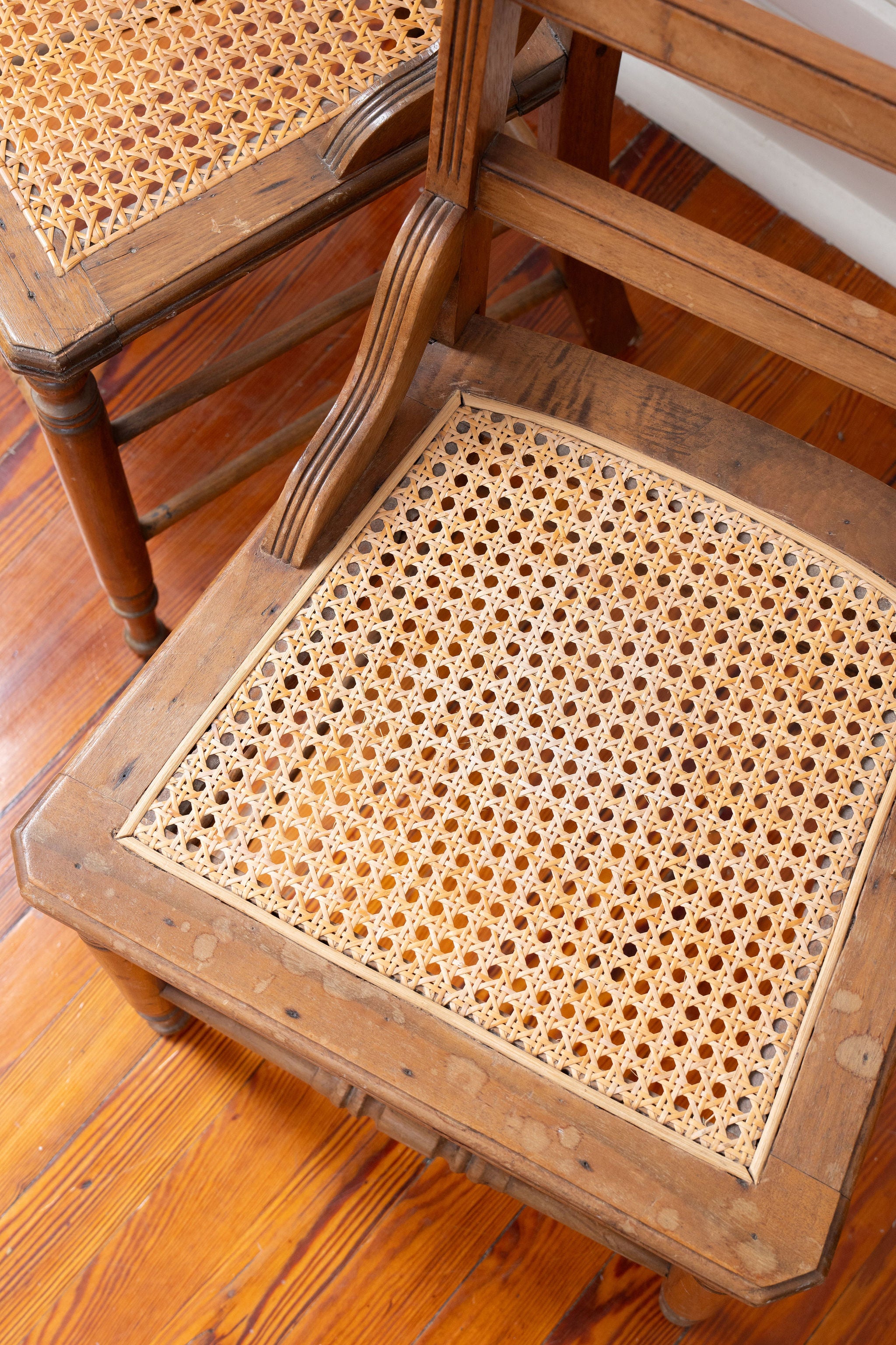 Vintage Cane Seat Chair (Pair)