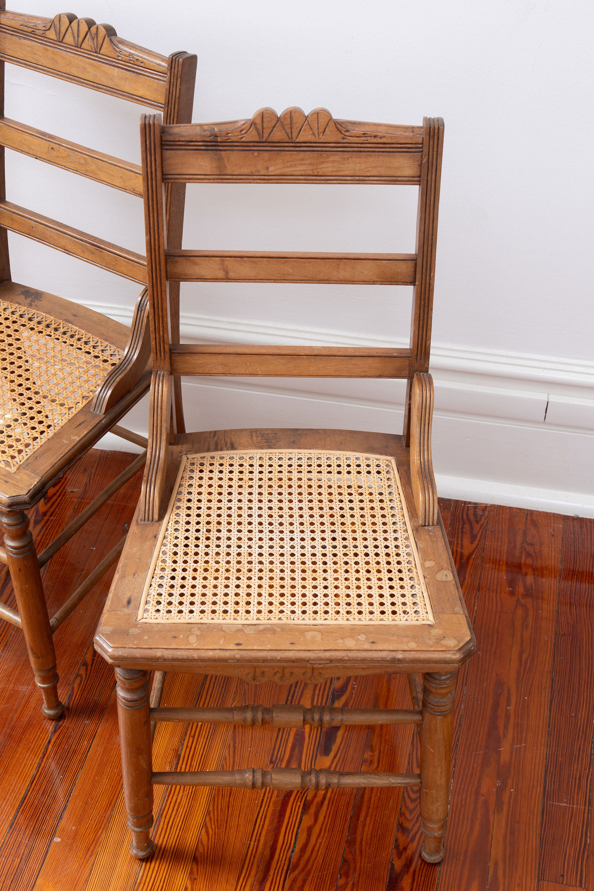 Vintage Cane Seat Chair (Pair)