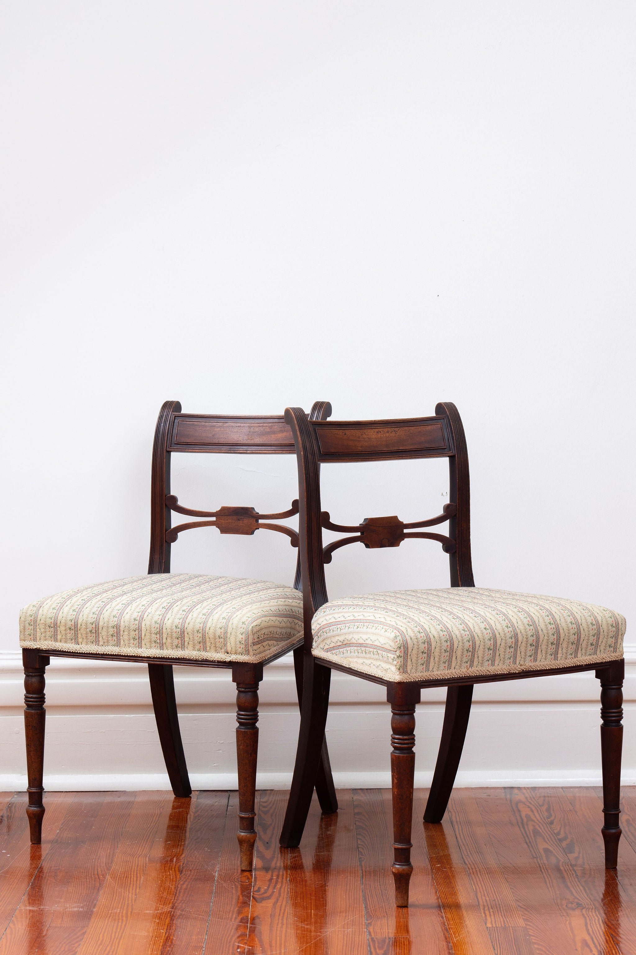 Antique Regency Mahogany Chair with Needlepoint Seat