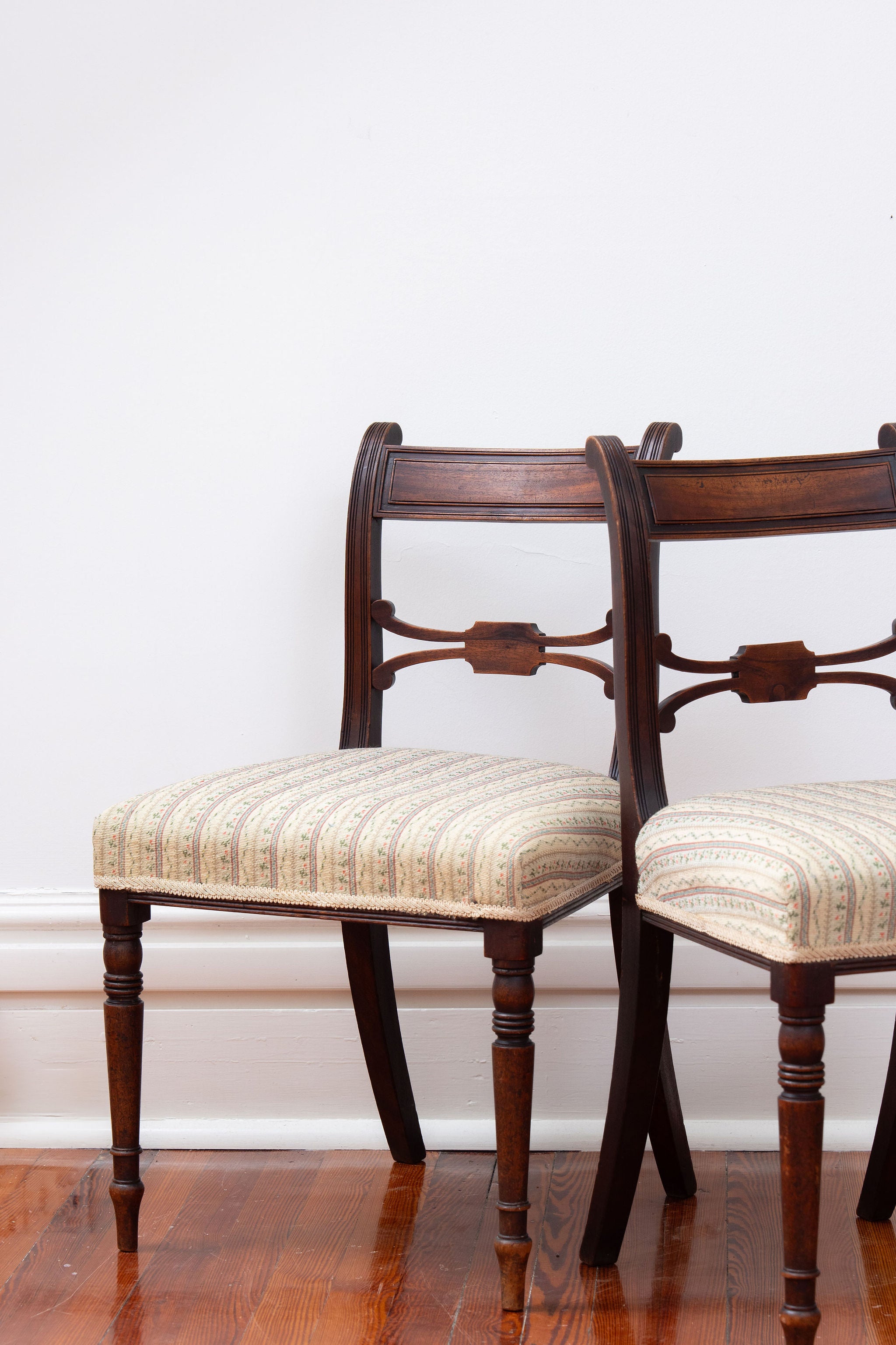 Antique Regency Mahogany Chair with Needlepoint Seat