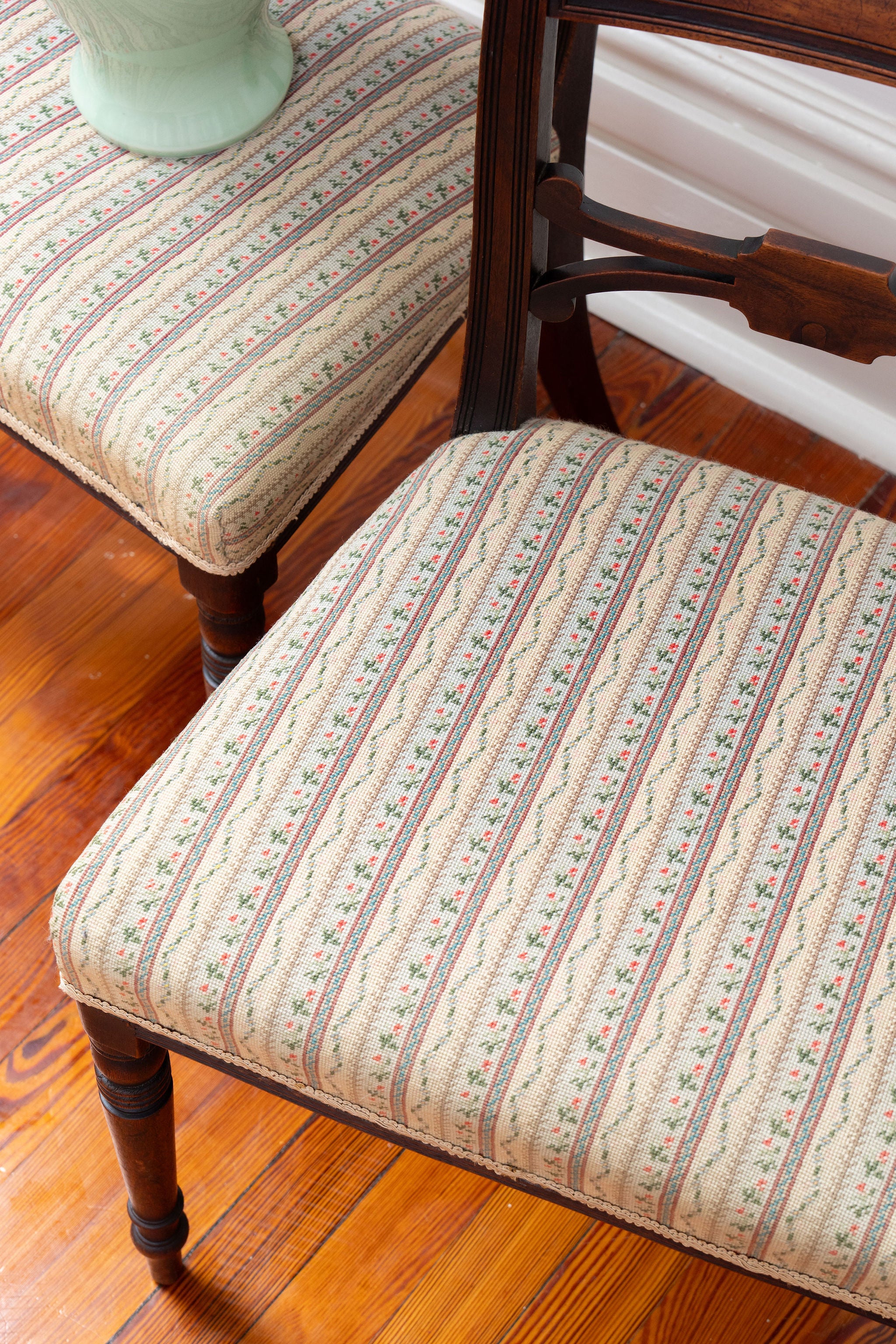 Antique Regency Mahogany Chair with Needlepoint Seat