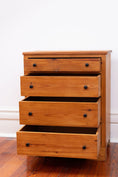 Load image into Gallery viewer, 19th Century European Pine Petite 4-Drawer Chest with Black Knobs
