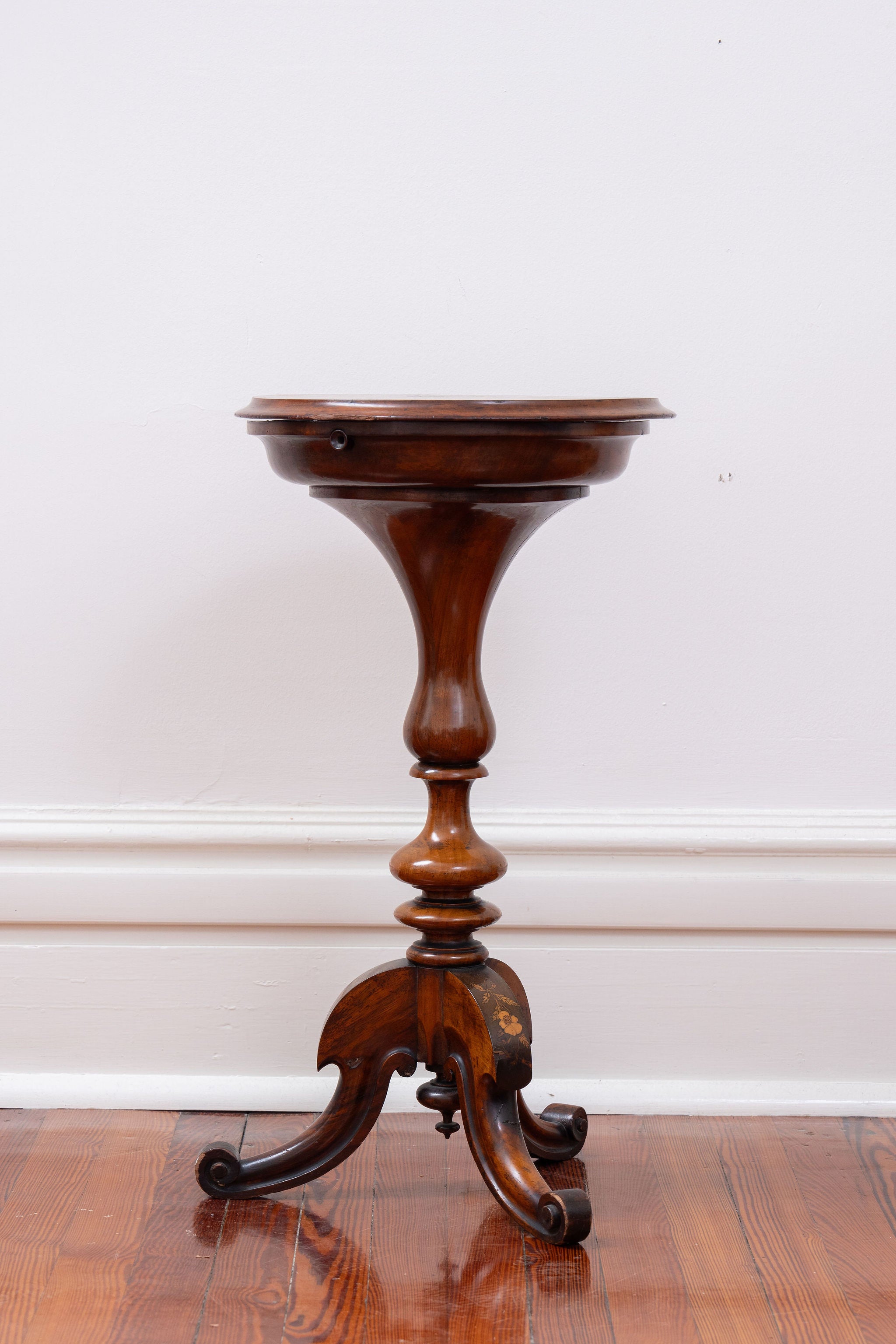English Victorian Inlay Sewing Table (c. 1840-1880)
