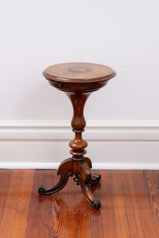 English Victorian Inlay Sewing Table (c. 1840-1880)