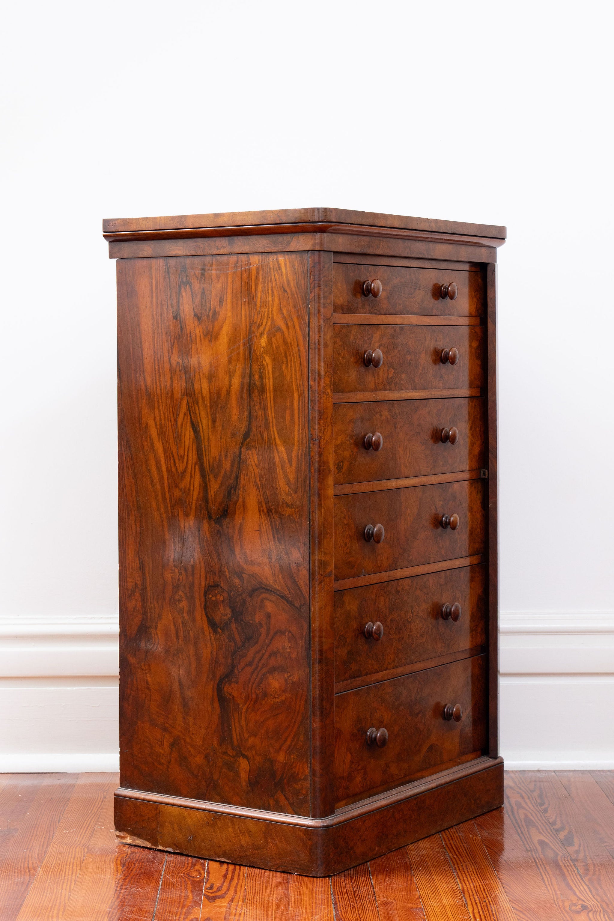Victorian Walnut Wellington Chest (circa 1845-1870) | English Maker Toplis & Son