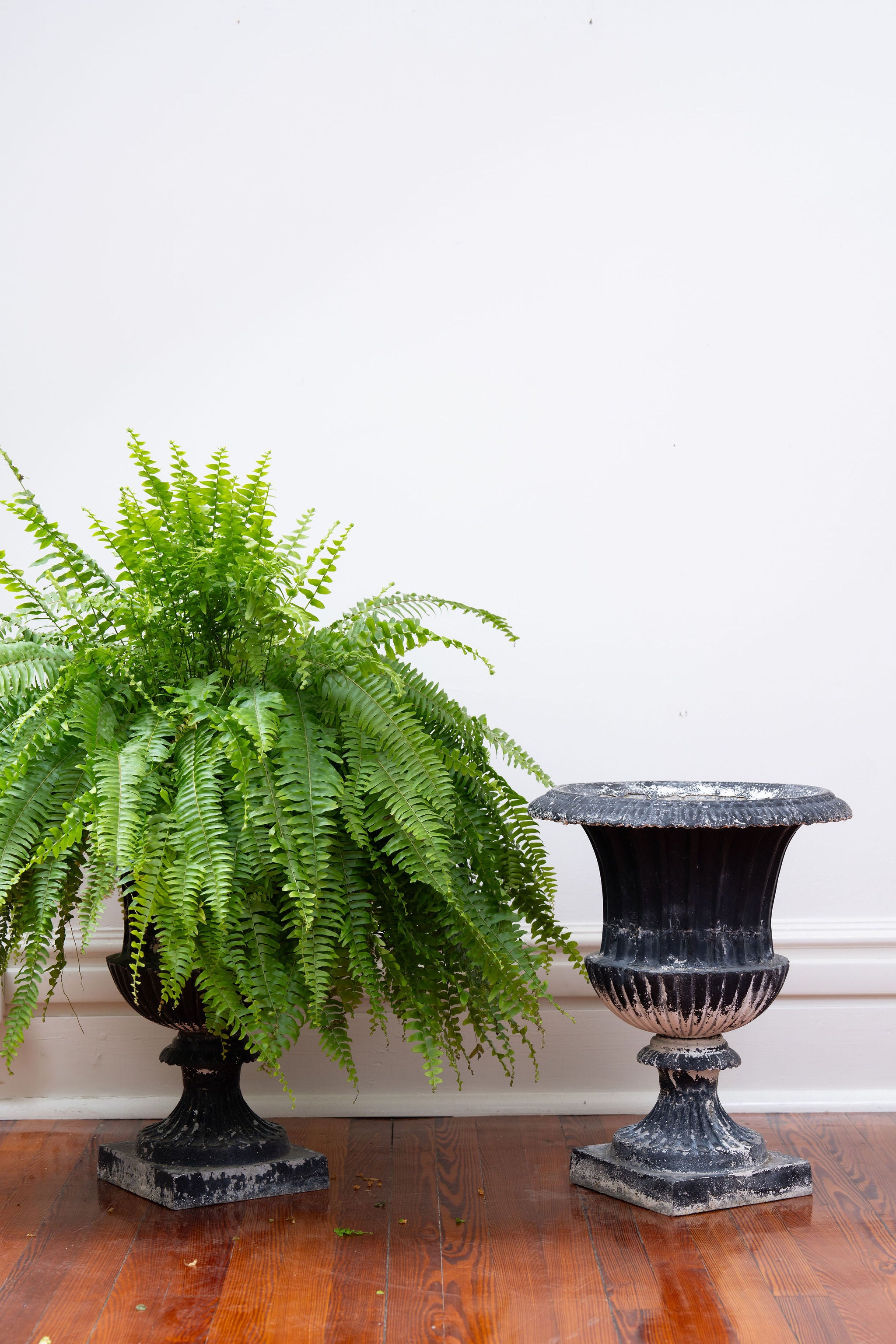 Vintage Patina Cast-Aluminum Planters (PAIR)
