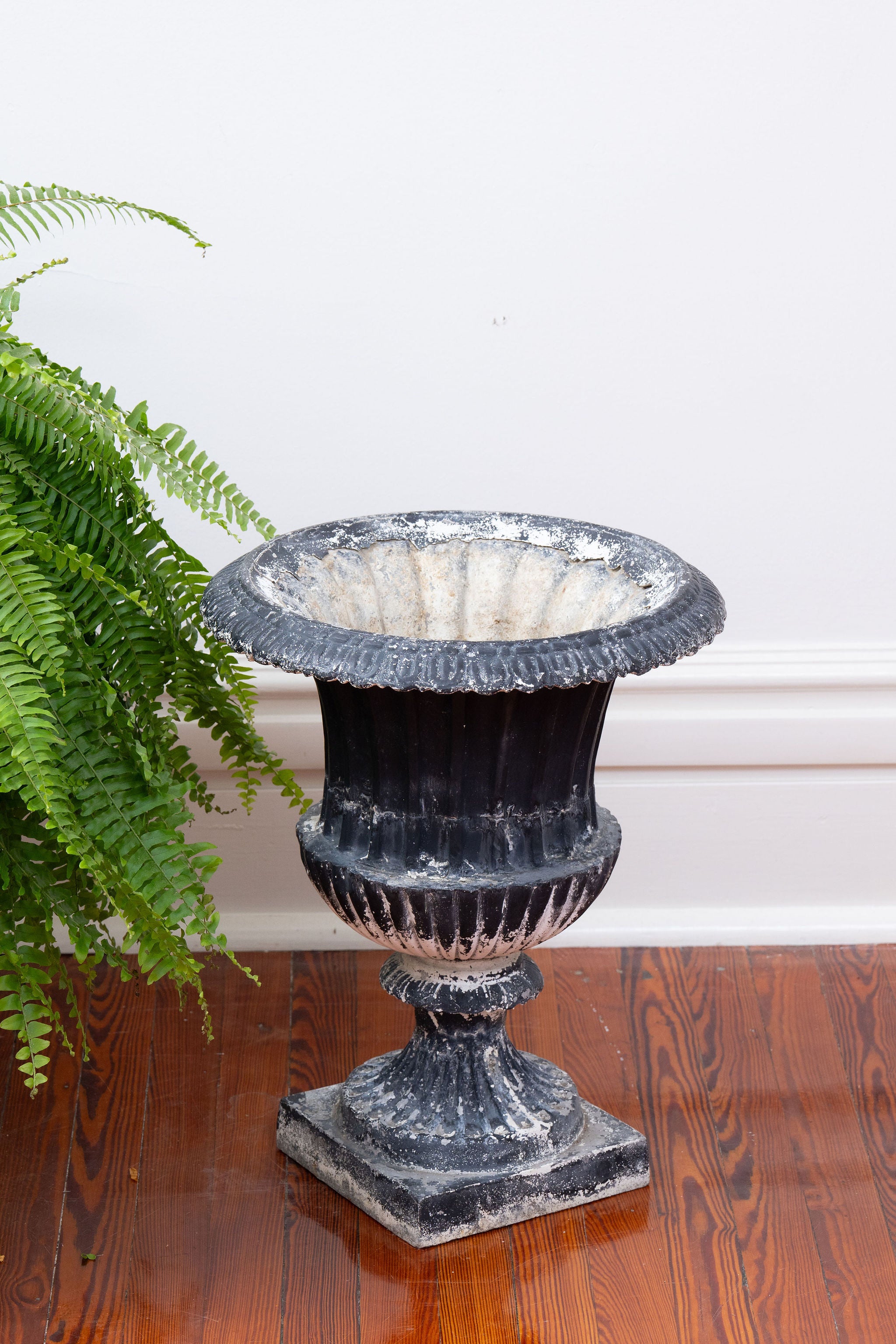 Vintage Patina Cast-Aluminum Planters (PAIR)