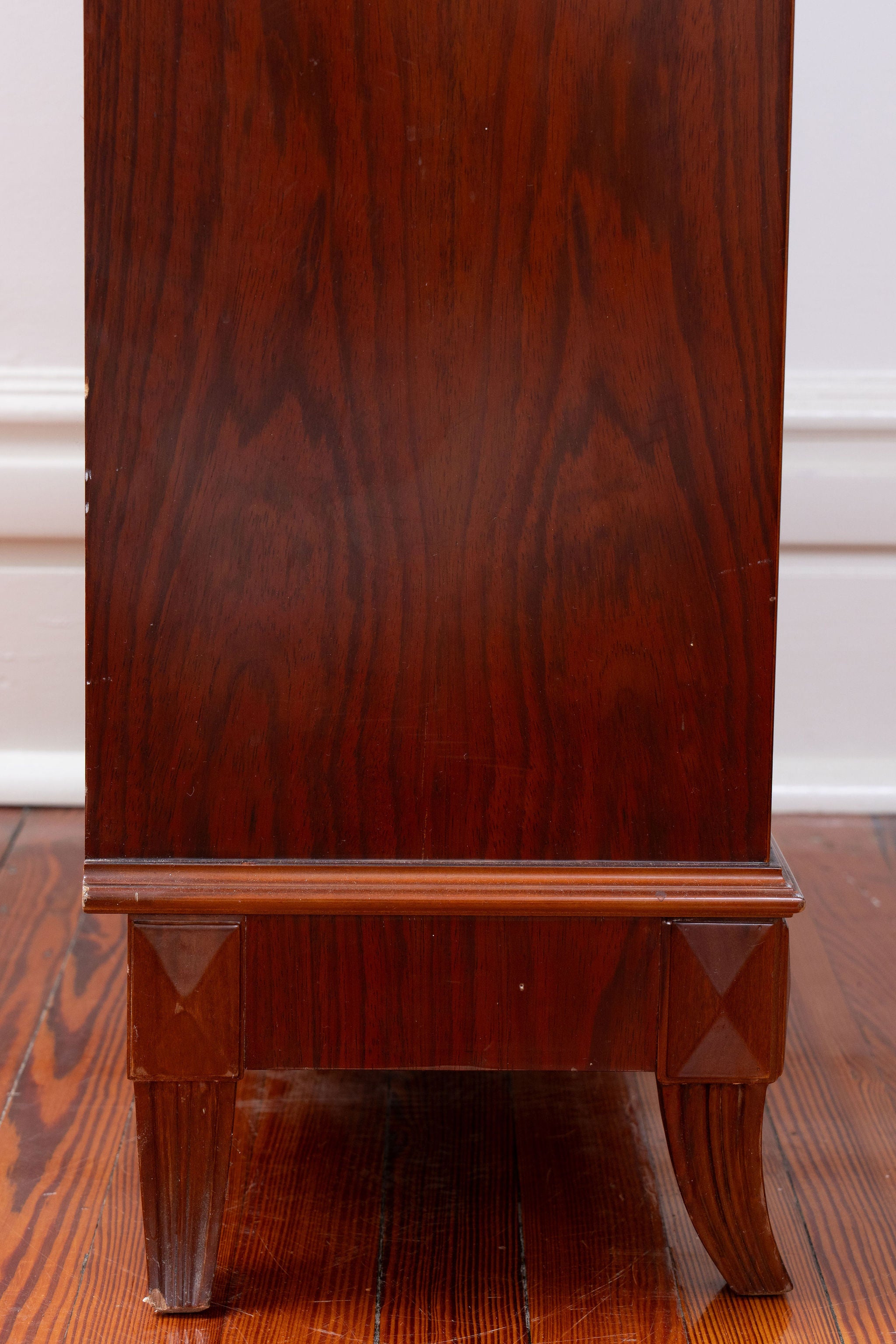 Vintage English Mahogany Waterfall Bookcase