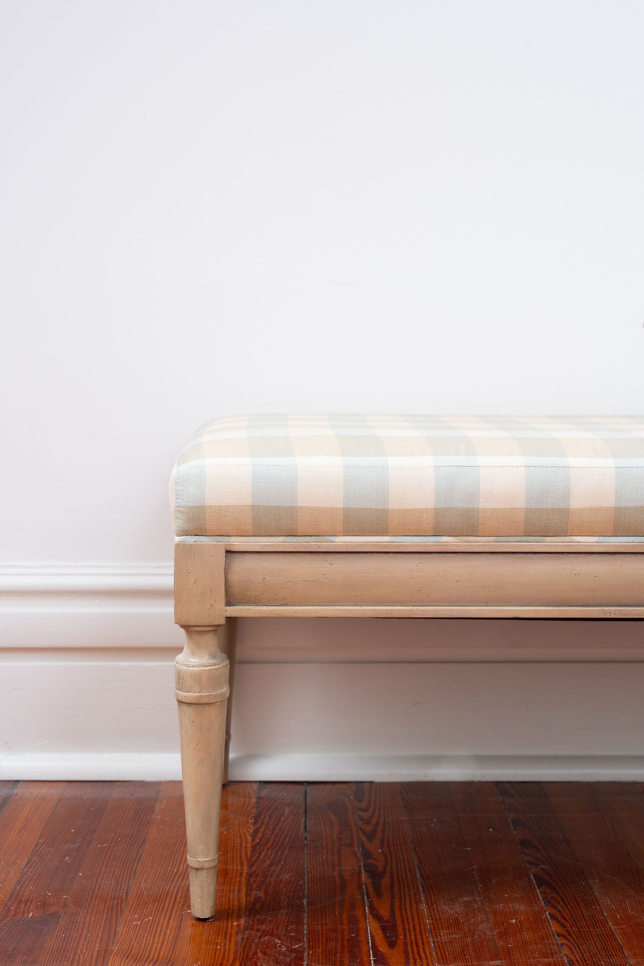 Baker Check Upholstered Bench