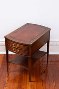 Load image into Gallery viewer, Vintage Hekman Mahogany 2 Drawer Leather Top Side Table
