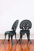 Load image into Gallery viewer, Vintage Cast Aluminum Dark Green Chairs (PAIR)
