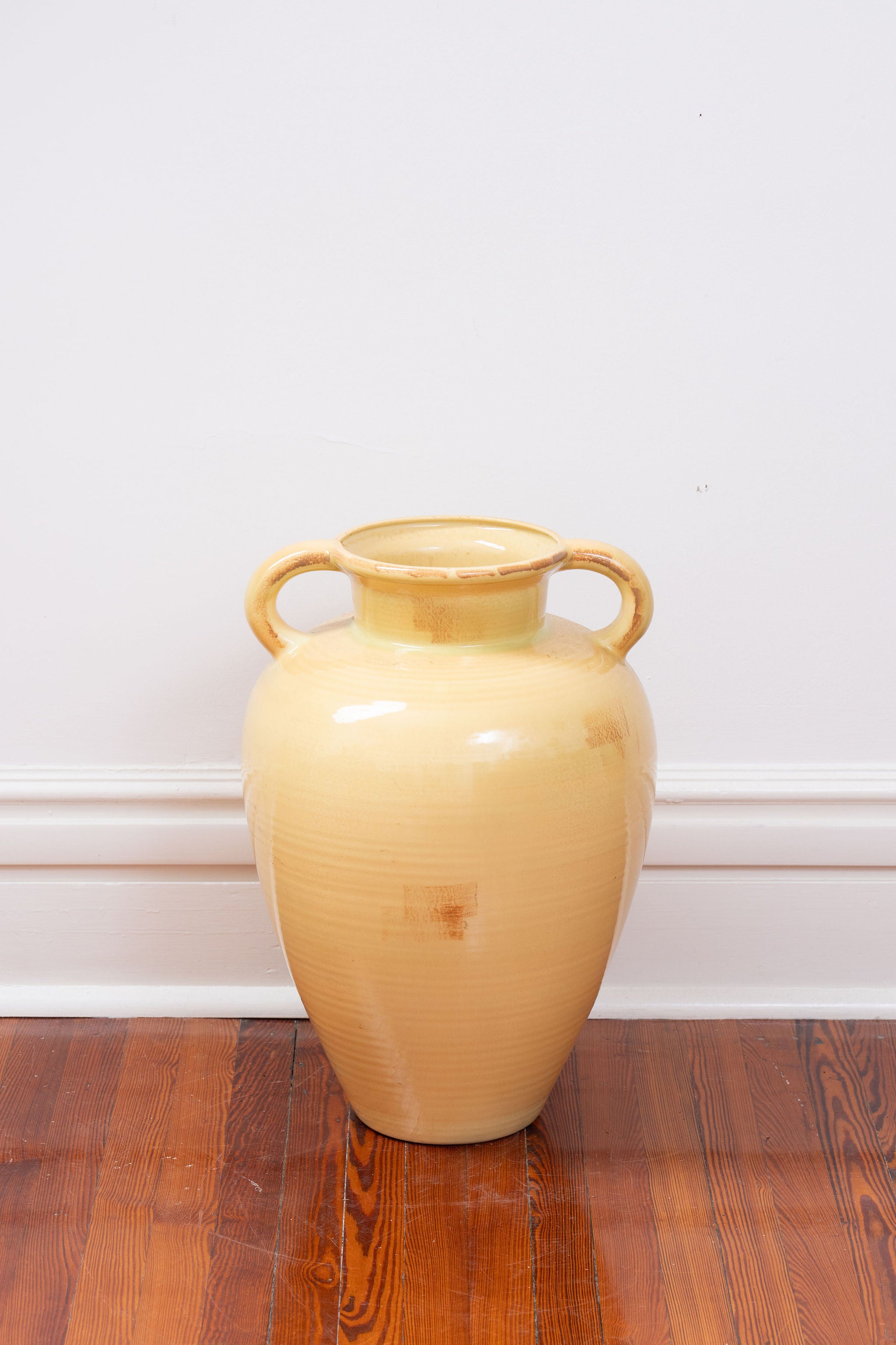 Large Handmade Yellow Standing Jug/Urn