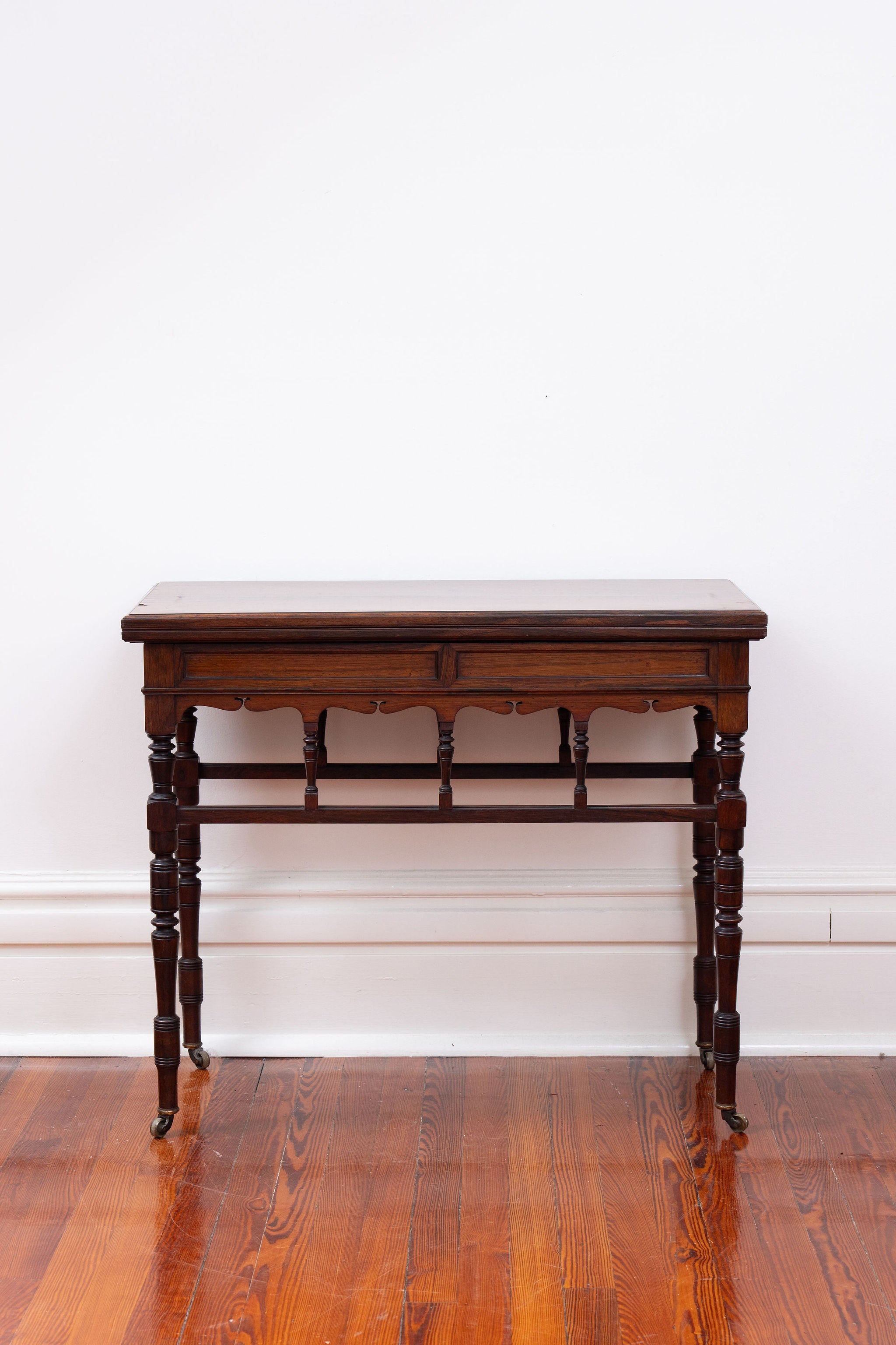Antique English Card Table on Casters