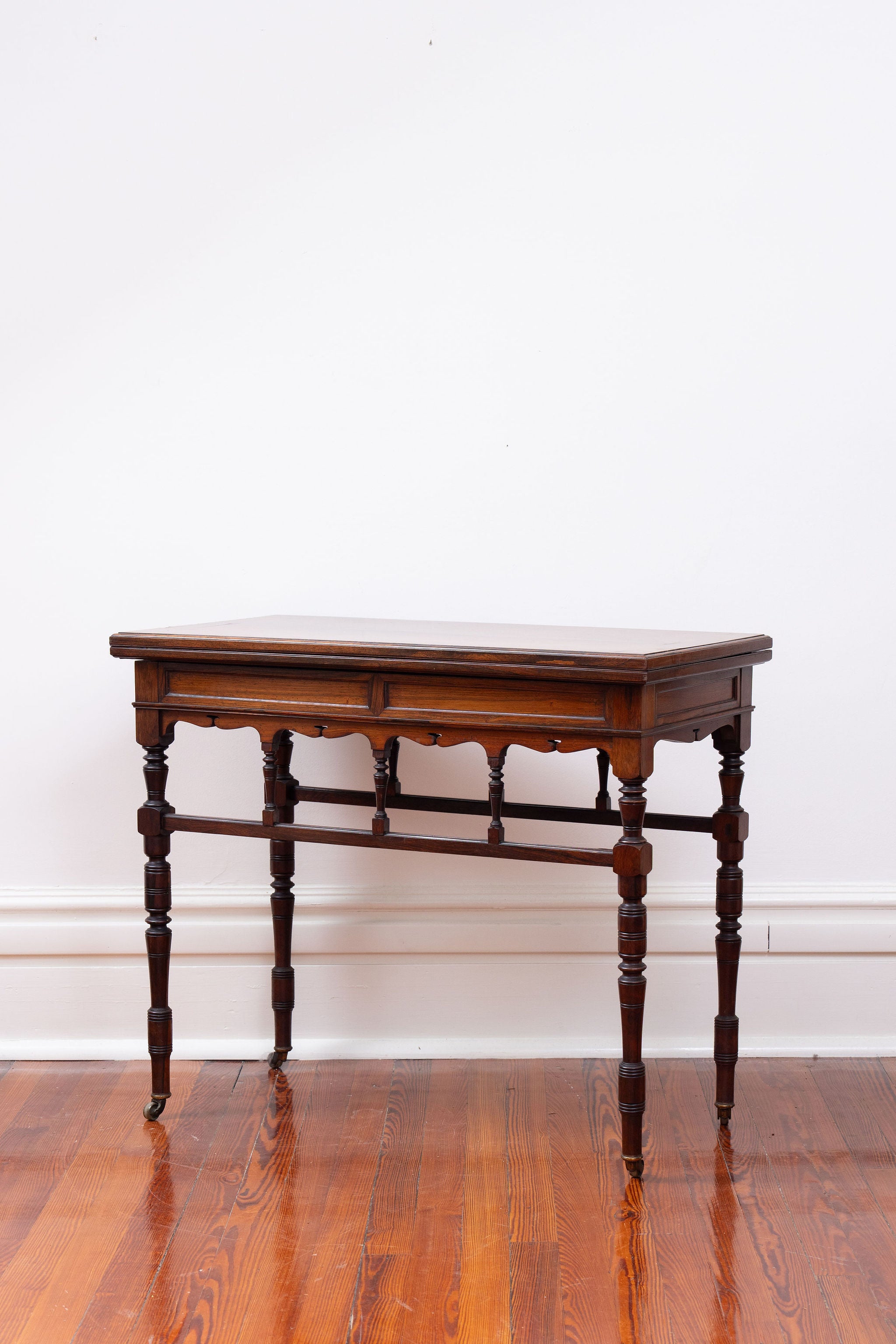 Antique English Card Table on Casters