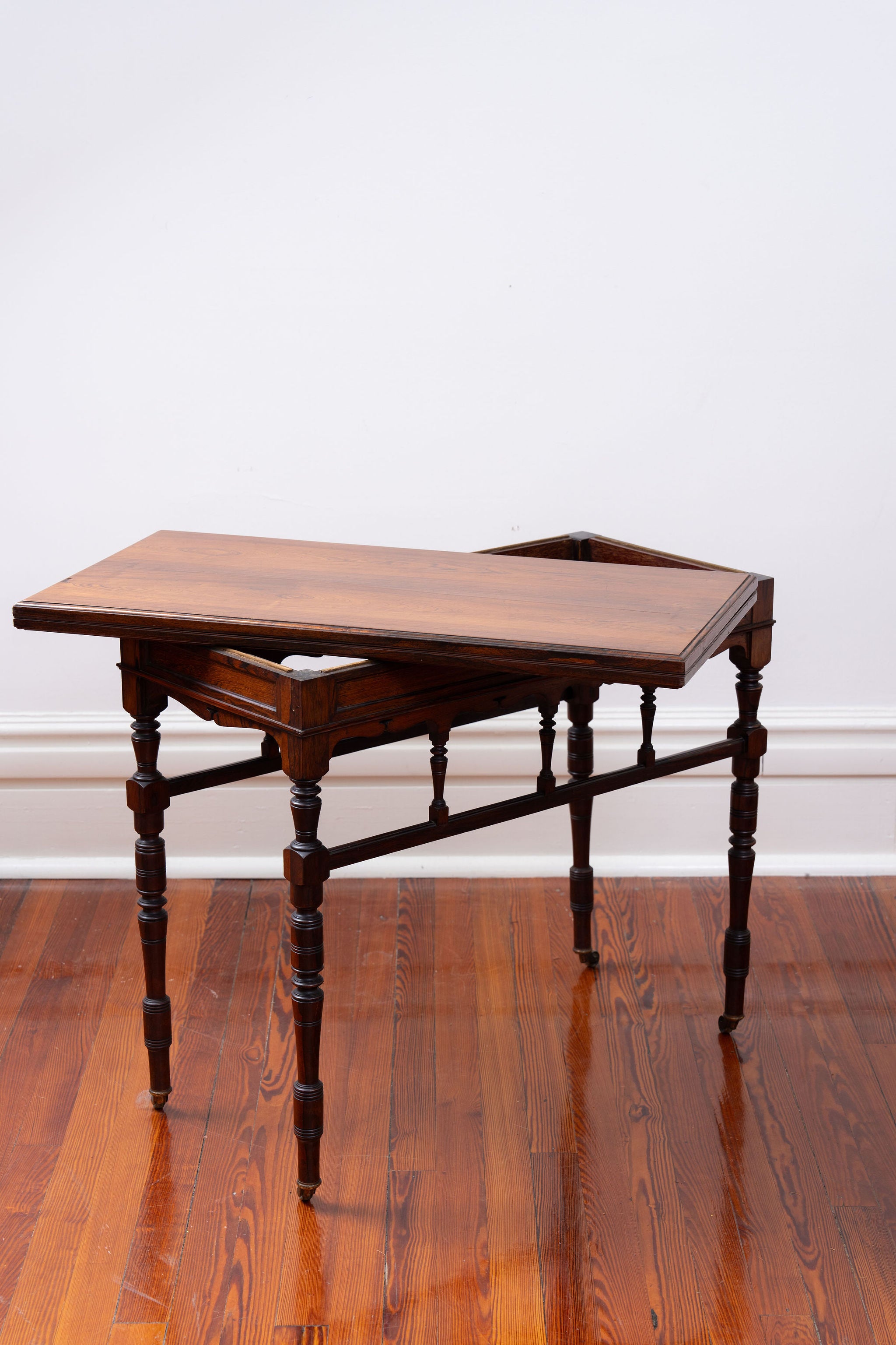Antique English Card Table on Casters