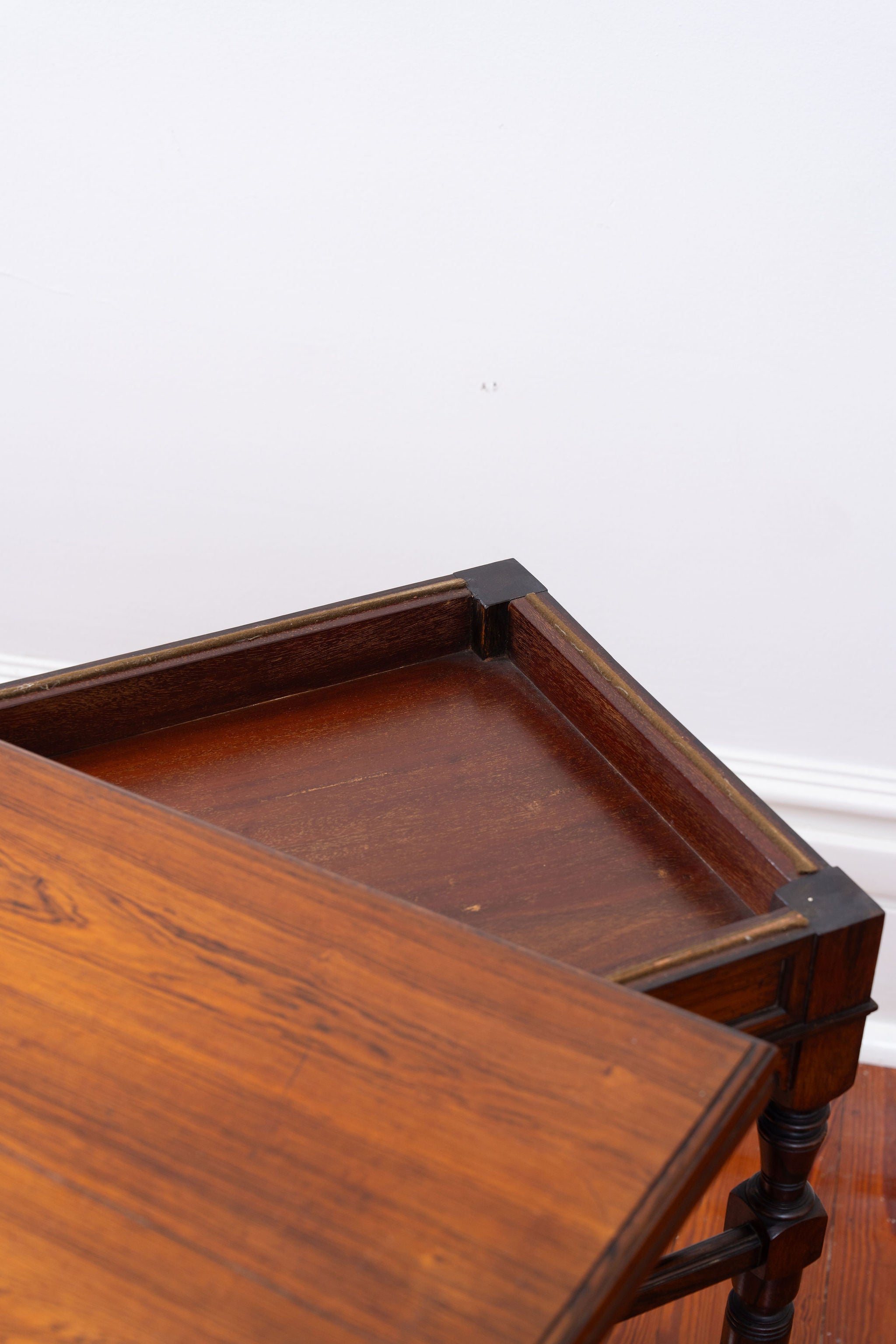 Antique English Card Table on Casters